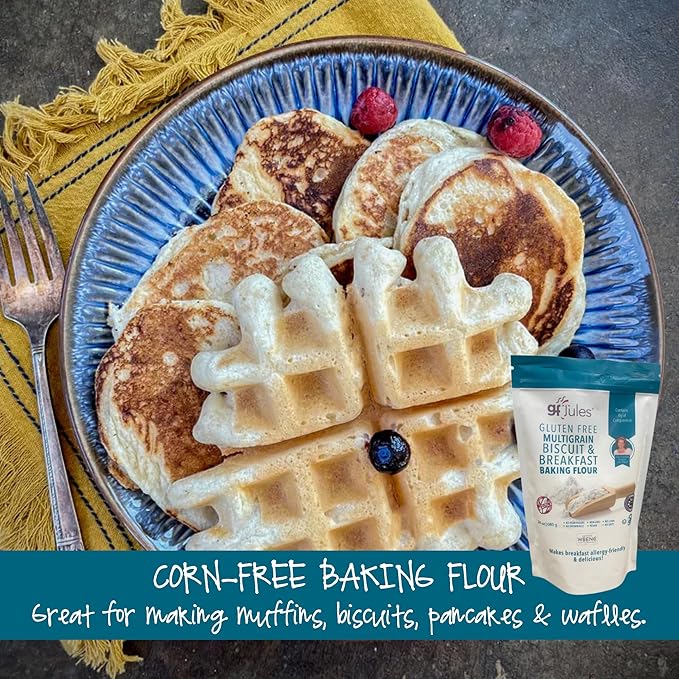 gfJules Certified Gluten Free Multigrain Biscuit & Breakfast Baking Flour | No Grit, Non-GMO, Vegan | Certified Top 9 Allergen-Free & Kosher | Corn-Free | 24 Ounces