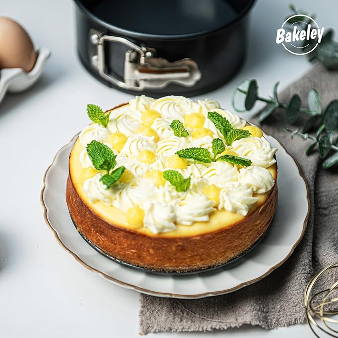 Springform Pan 6.5" Nonstick Cheesecake Pan with Removable Bottom Round Baking Cake Pie Mold for Oven 6.5" x 6.5" Black
