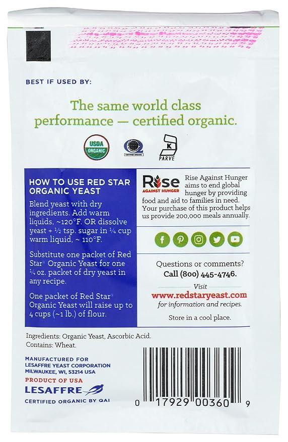 Red Star Organic Instant Yeast - 1 Packet