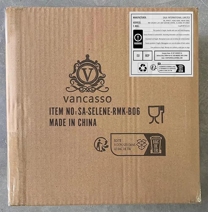 vancasso Selene 6 oz Ceramic Ramekins Set of 6, Microwave & Dishwasher Safe Souffle Cups for Baking, Dip & Sauce, Desserts, Handcrafted Blue Floral Bowls