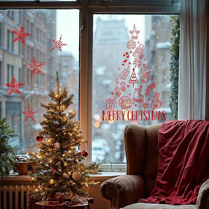 Christmas Stencils for Window Glass Large Christmas Stencils for Crafts Reusable Xmas Forest Deer Holiday Stencil for Painting on Wood Door Mats Fabrics Decor