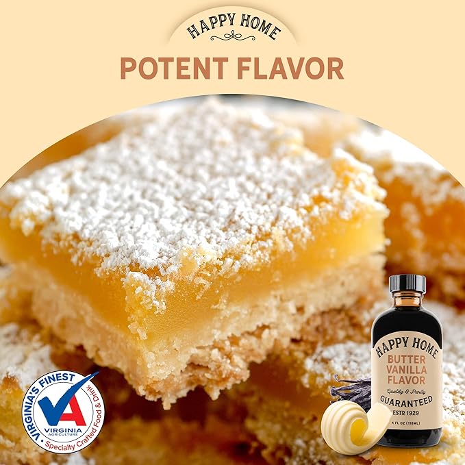 Happy Home Premium Natural Butter Vanilla Flavor - Certified Kosher, 4 oz. (Pack of 2)