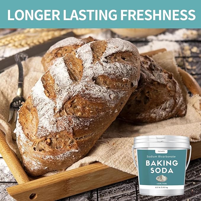 6.5 lb Baking Soda Powder Bulk, Premium Sodium Bicarbonate Powder, 100% Pure, Used for Bread, Cookies and Other Baked Goods, Also Can Clean and Deodorize