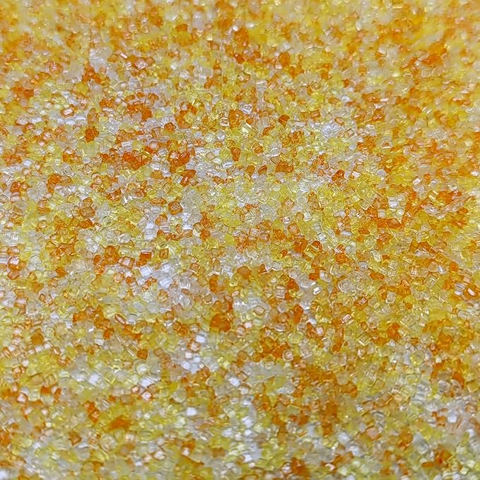Edible Sanding Sugar Sprinkles for Cookie Decorating, Sugar Sprinkle Mix For Celebration Cakes, Cupcakes, Cookies, 3OZ (Orange&Yellow&White)