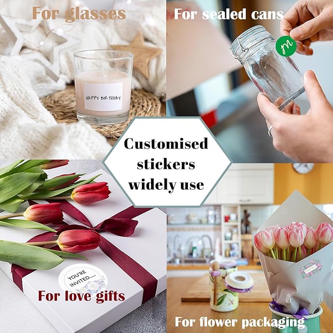 Alaiay 100,150PCS Custom Stickers for Business Logo Personalized Labels with Any Image Logo and Text Customized Stickers for Thank You Business(Rectangle)