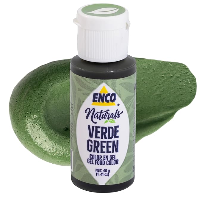ENCO Natural Food Coloring Gel Green 1.41 oz - No artifitial dyes - Vibrant colors for Icing, Buttercream, Fondant - Vegan & Kosher