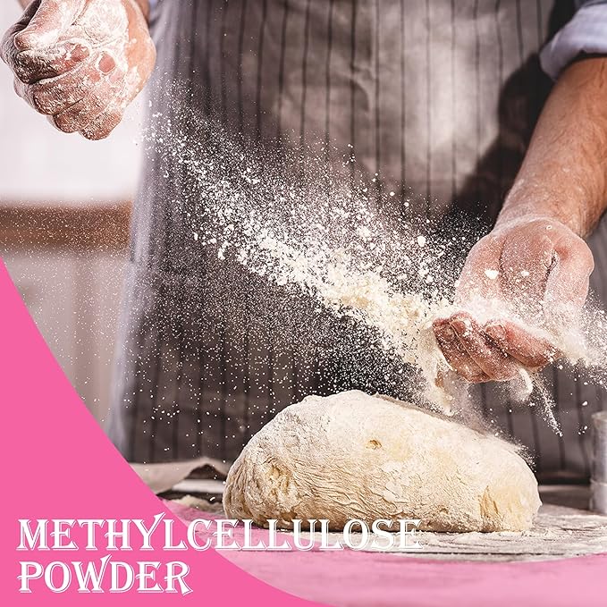 3.5oz Methylcellulose Powder, Pure & Premium Methylcellulose Powder Food Grade, Suitable for Ice Cream Making, Veggie Burger, Cake, Yogurt, Candy, Gum, Baking and More