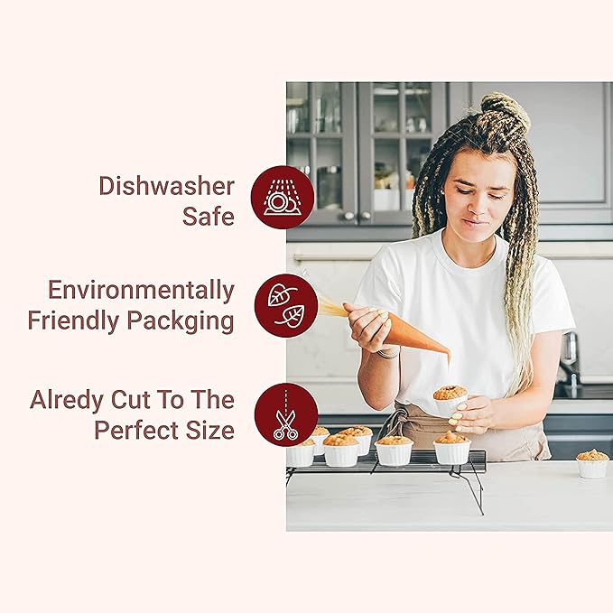 KITCHTIC Reusable Single Piping Bag - Premium Design, Dishwasher Safe - Cotton, Black - Professional Dressing Bag with E-Book Tips
