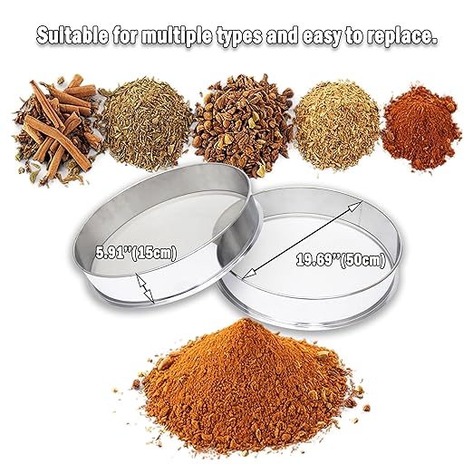 Powder Vibrating Sieve Automatic Powder Sifter Machine Electric Sieve Electric Stainless Steel Powder Shaker with 40 and 100 mesh Stainless Steel 110V 70W