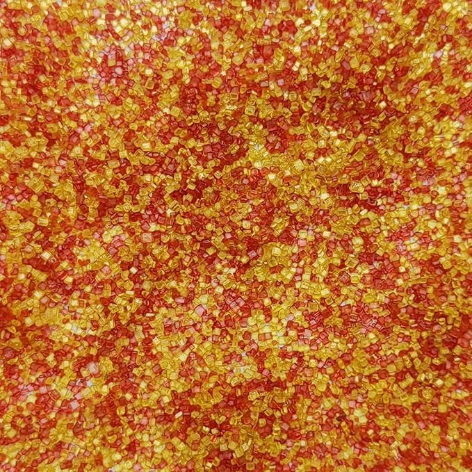 Edible Sanding Sugar Sprinkles for Cookie Decorating, Sugar Sprinkle Mix For Celebration Cakes, Cupcakes, Cookies, 3OZ (Red&Gold)
