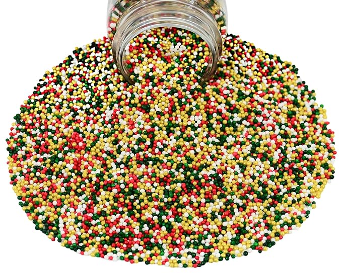 Mystic Sprinkles Christmas Holiday Sprinkle Mixes (A Classic Christmas in Gold Nonpareil Mix 4oz)