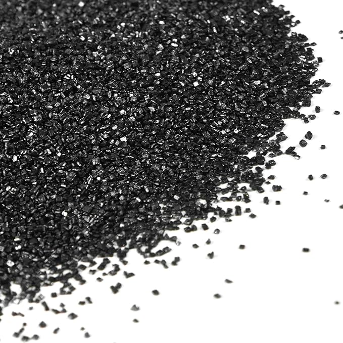 Edible Black Sprinkles, Sanding Sugar Rim Crystals, 150g, Black Sugar Sprinkles for Cake Decorating, Cocktail, Cookie, Cupcake Toppers Decoration, Halloween Christmas Supplies