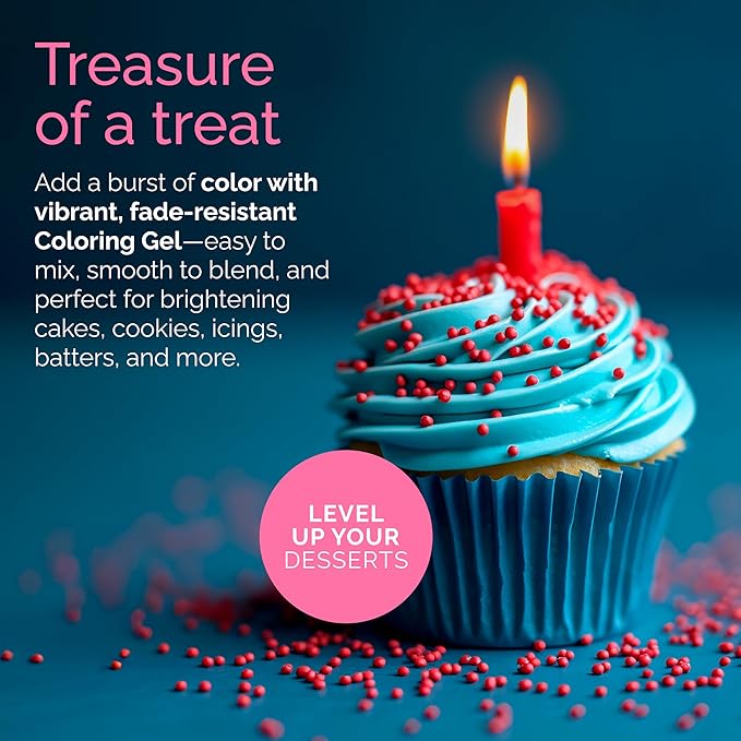 Cake Craft Coloring Gel Kit– 12 Vibrant Colors | Edible Food Coloring for Icing, Fondant, Cake Batter, Cookies & More | Concentrated Formula