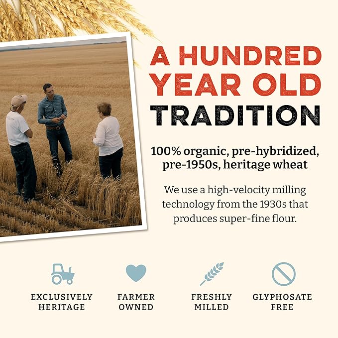 Sunrise Flour Mill USDA Organic 7-Grain Heritage Pancake Mix | Enjoy Fluffy & Tasty Waffles | Easier to Digest with Less Bloating | Zero Additives (5 lbs)