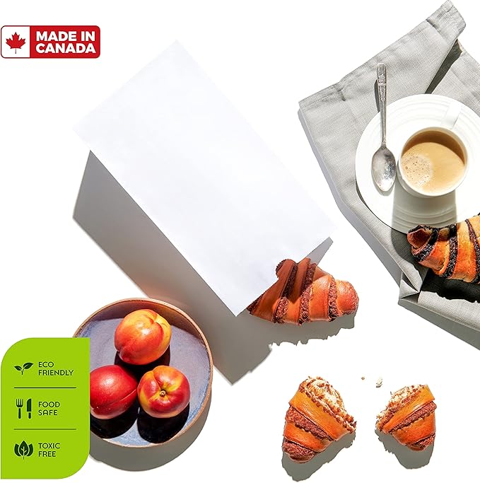 CulinWare Paper Lunch Bags, Paper Grocery Bags, Durable Kraft Paper Bags, 4 Lb Capacity, White, Pack Of 500 Bags
