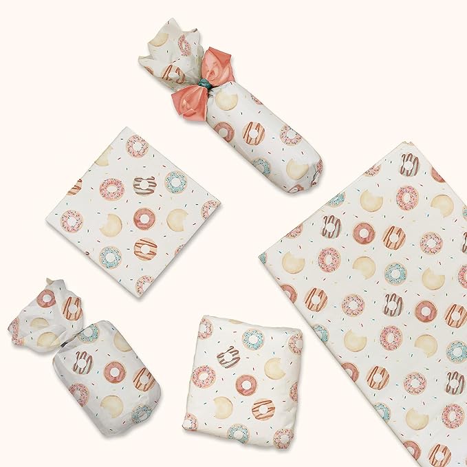 Donuts Printed Tissue Paper for Gift Bags or Boxes and Wrapping - Party Bulk Decorative Art Tissue Paper for Packaging and Gifting | 24 Sheets 20" x 30"