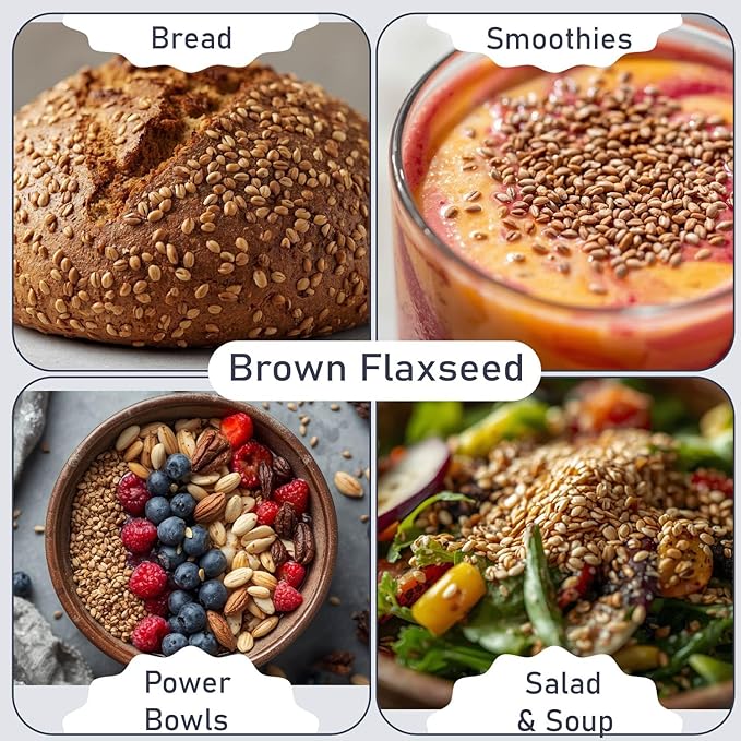 Great River Milling Organic Whole Grain Brown Flaxseed | High-Fiber, Omega-3 Rich Superfood | Gluten Free, Non-GMO, Kosher, USDA Organic | Ideal for Baking, Smoothies & Home Milling | 2 Lb