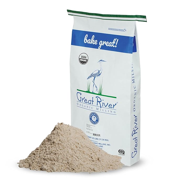 Great River Organic Milling Organic Dark Rye Flour | Whole Grain, Non-GMO, Kosher, Unbromated | Earthy Flavor for Rye Bread, Sourdough Starter, Bagels, Crackers & Artisan Baking | 25 Lb