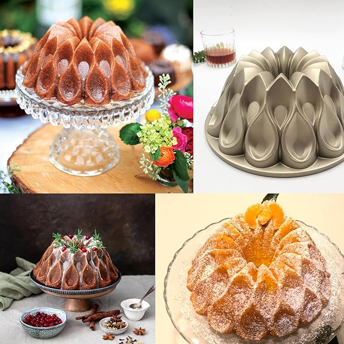 Charlotte Cake Mold Aluminium Kitchen Accessories Decoration Round Christmas Wedding Family 3D Charlotte Cake Pan (Crown shape)