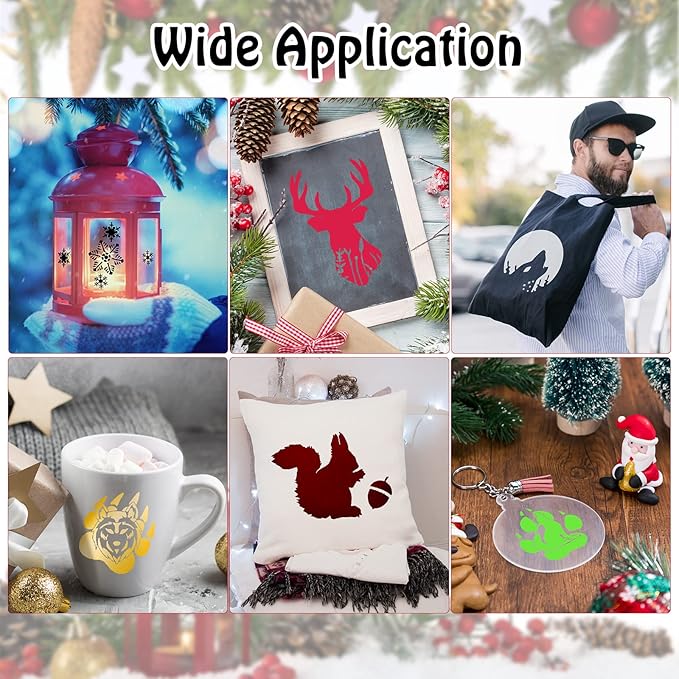66 Pcs Small Stencils for Crafts Reusable 3 Inch Stencils for Painting on Wood DIY Craft Paint Template for Wall Home Decor Card Rock Canvas Drawing Holiday Ornament(Deer)