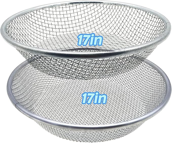 17''Soil Sifter for Gardening, Heavy Duty Rock Sifter,Compost Sifter Dirt Sifter,Captures Dirt Rocks Sawdust