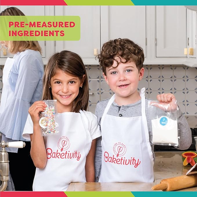 Baketivity Pretty Petals Cookie Making Kit for Kids - DIY Baking Set with Pre-Measured Ingredients - Party Supply Kit for Children Ages 6 and Up - Best Gift Idea for Boys and Girls