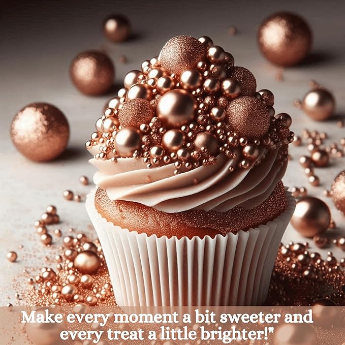 Confect Bronze Sprinkles – Edible Sprinkles for Cake, Cupcake, Cookie & Dessert Decoration | Vegan, Gluten-Free, Soy-Free, Dairy-Free, Palm Oil-Free- 4.2 Oz