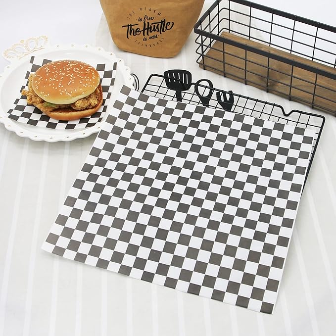 Premium Deli Paper 12"x12"- 200 Pack - Water & Grease Resistant, Greaseproof Liners for Food Boats - Pre Cut Deli Sandwich Wrappers - Food Basket Sheets for BBQ, Picnic, Tray Liner