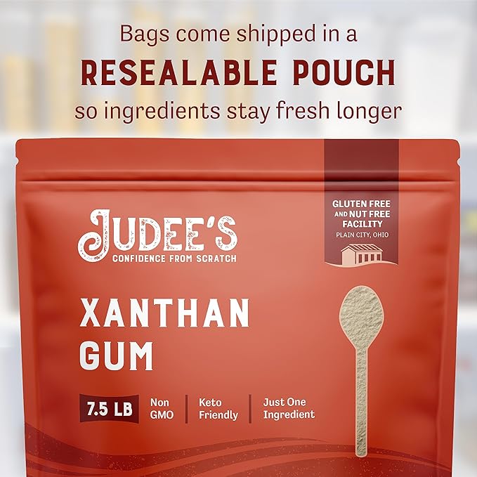 Judee's Gluten Free Xanthan Gum Powder - Bulk Xanthan Gum for Baking - Soup & Sauce Thickener - Gluten Free Baking - 120 Ounce, Pack of 1