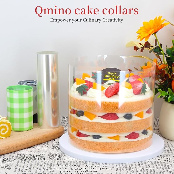 Cake Collar, Transparent Cake Rolls, Clear Cake Strips, DIY Acetate Sheet, Surrounding Edge for Baking Decorate, Chocolate Mousse Cake Elegant Cake Wrapping 2.4X394 inch