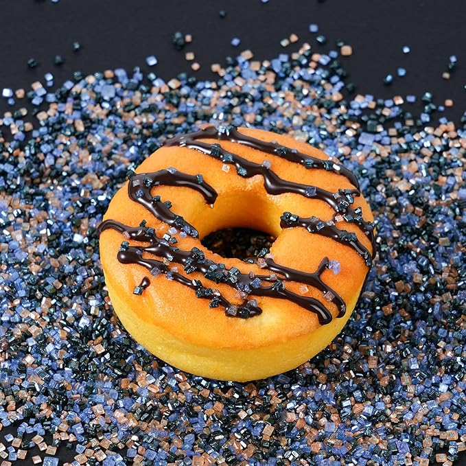 Sujoygar Halloween Saning Sugar Sprinkles, 5oz Edible Black Purple and Orange Cake Sprinkles for Chocolate Ice Cream Toppings Cupcake Decoration Halloween Party Cookies Baking Dessert Food Supplies