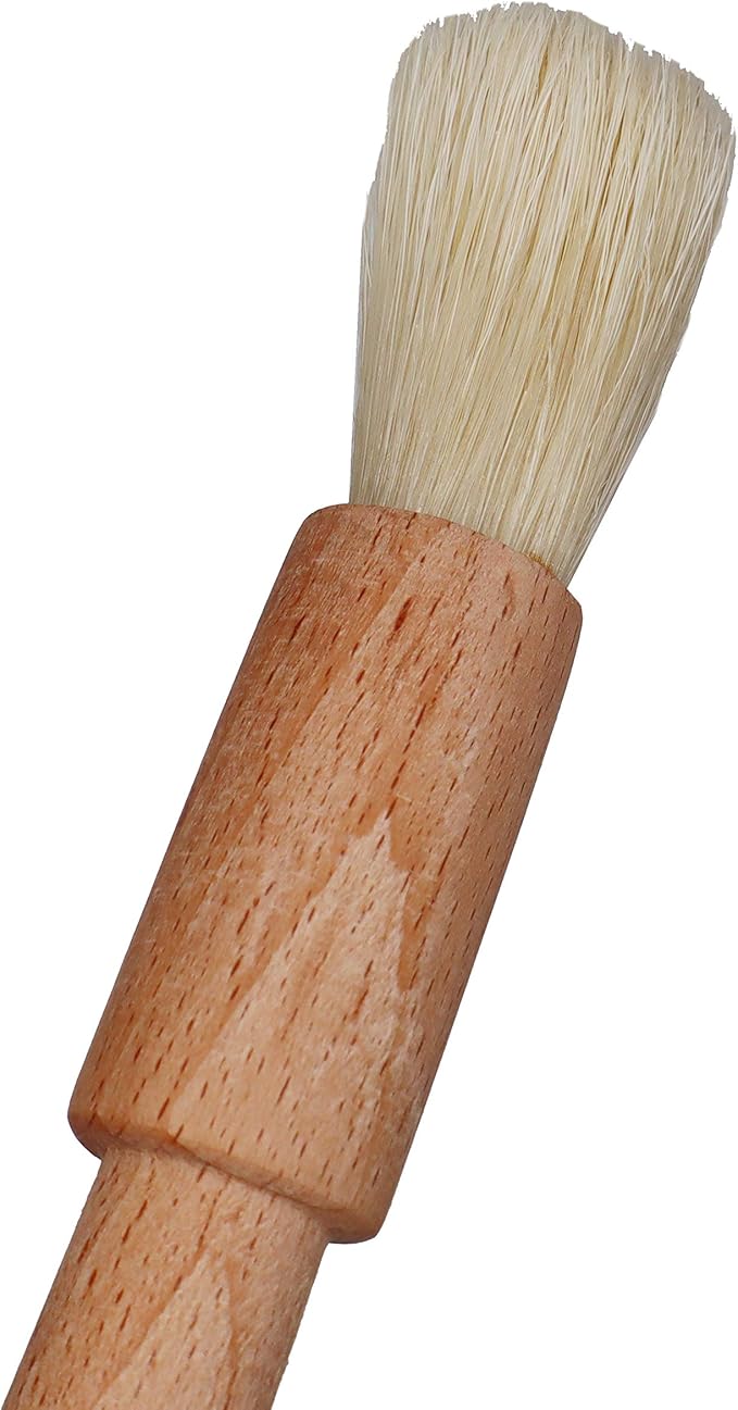 EIKS 2 Sets Natural Bristles with Wooden Handle Pastry Brushes for Basting Spreading Butter Oil Barbecue Baking Kitchen Cooking
