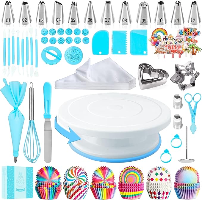 Cake Decorating Kit, 255PS, Round Opening, Cake Decorating Supplies, Piping Bags and Tips Set