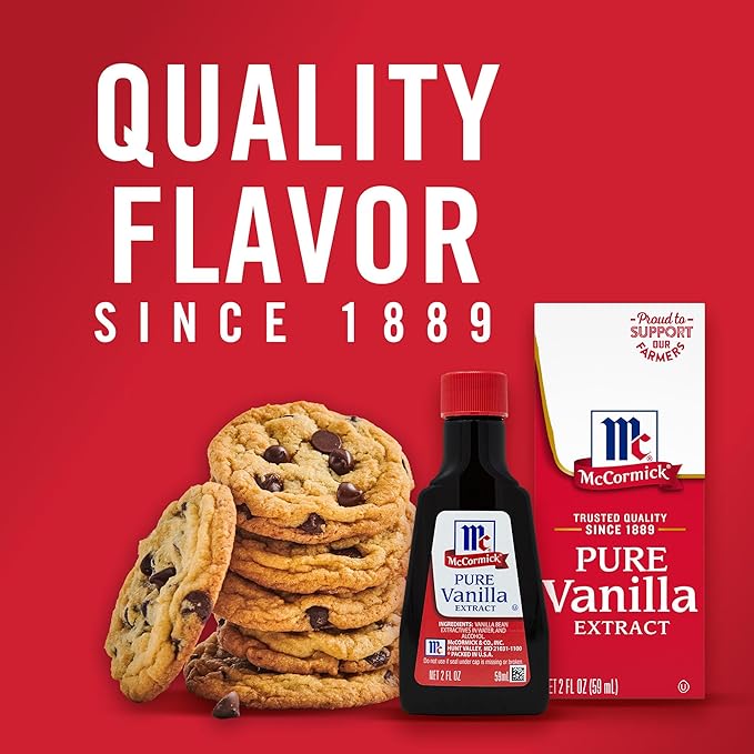 McCormick Vanilla Extract, Pure, No Corn Syrup, Gluten Free, Rich, Sweet Flavor and Aroma for Baking and Savory Dishes, 2 fl oz