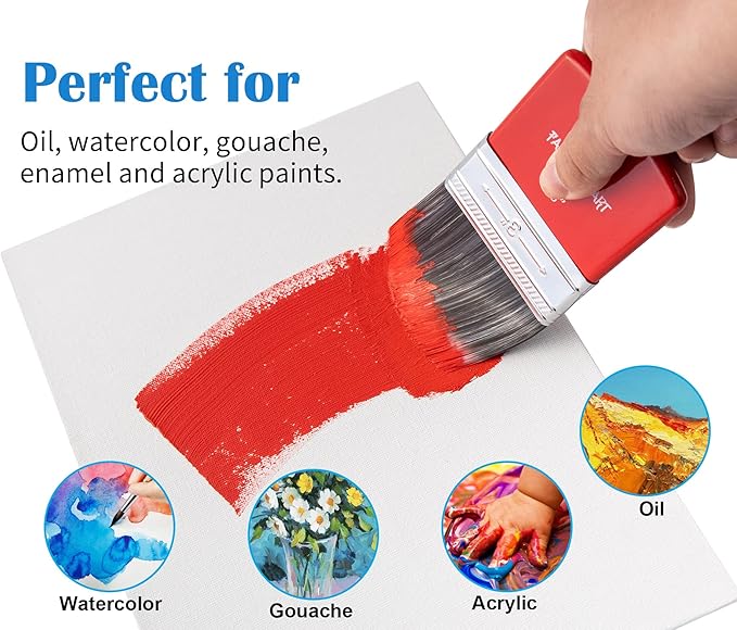 Falling in Art 3PCS Filbert Paddle Paint Brush Set, Scale Brush for Oil and Acrylic Paints(1 Inch,2 Inch,3Inch)