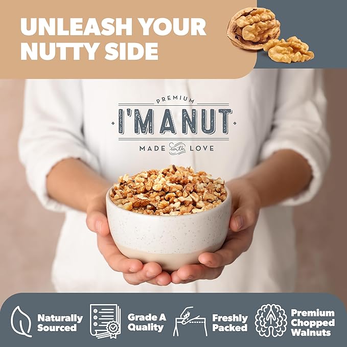 Premium Raw Walnut Halves & Pieces 16oz (1 lb) - 100% Natural, No-PPO, Non-GMO, Batch-Tested Gluten & Peanut Free, Kosher, Small Batch Quality