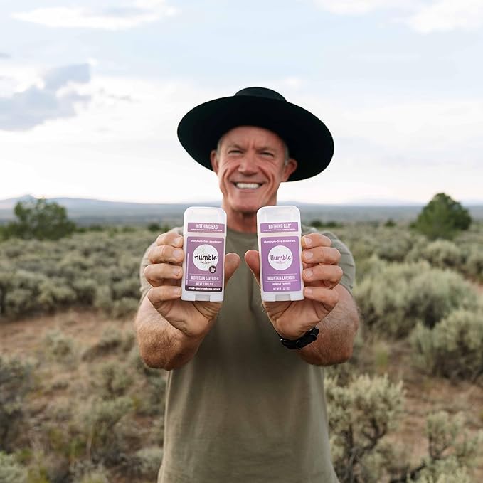 HUMBLE BRANDS Original Formula Aluminum-free Deodorant. Long Lasting Odor Control with Baking Soda and Essential Oils, Mountain Lavender, Pack of 3