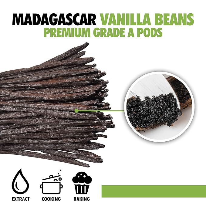 10 Organic Grade A Madagascar Vanilla Beans. Certified USDA Organic. 6"-7.5" for Extract, Paste, Essence and Baking by FITNCLEAN VANILLA. Bulk Bourbon Fresh NON-GMO Whole Gourmet Pods