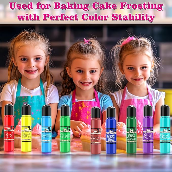 24 Colors Gel Food Coloring Set for Christmas, Concentrated Food Coloring Gel for Icing, Edible Food Dye for Baking, Candy, Cake Decorating, 0.35 Fl. Oz/Bottles