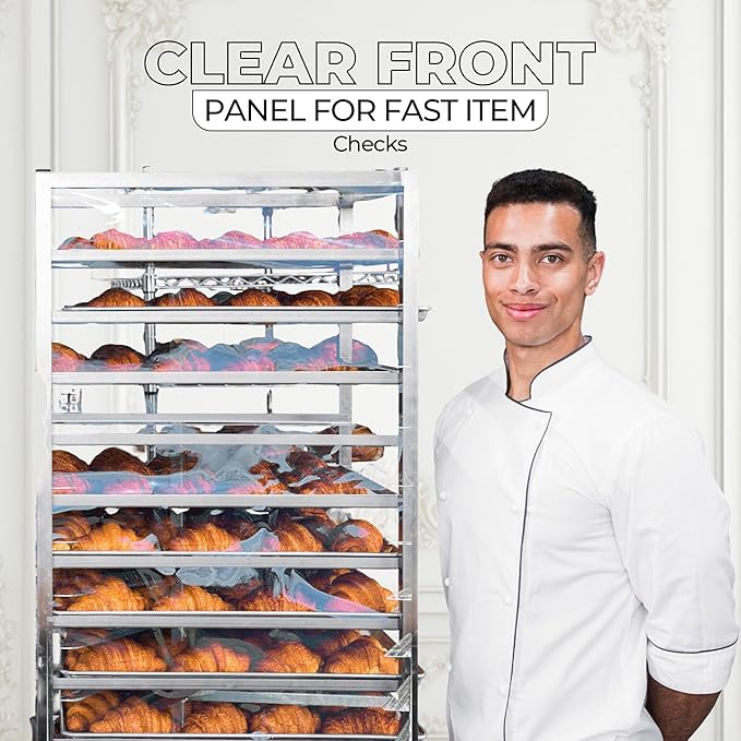 Bakery Food Pan Sheet Rack Cover – Heavy Duty PVC Vinyl Zippered Bun Pan Rack Cover – Long-lasting Use Durable Covers with 3 Zippers – Made in USA (Transparent, 23"W x 28"L x 63"H)