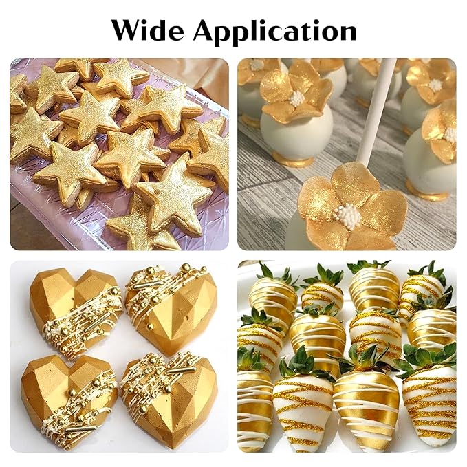 Gold Edible Glitter – 6g Luster Dust Drink Glitter, Food Grade Shimmer Powder for Cocktails, Cakes, Beverages, Chocolate & Candy