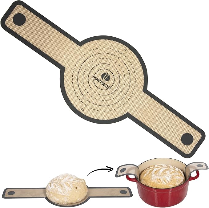 Silicone Bread Sling for Dutch Oven, Dough Scraper, Dough Whisk, Sour Dough Tools, Baking Bread Tools - Essential Bread Making Accessories for Sourdough, Bread Kneading & Dutch Oven Baking