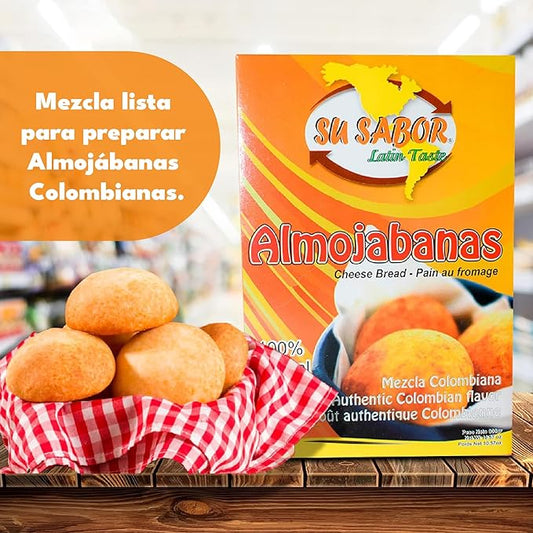 Su Sabor Latin Taste Almojábanas. Mezcla lista para preparar almojábanas colombianas. Almojábanas. Mix ready to prepare Bread. 1 Unit 300 Grams.