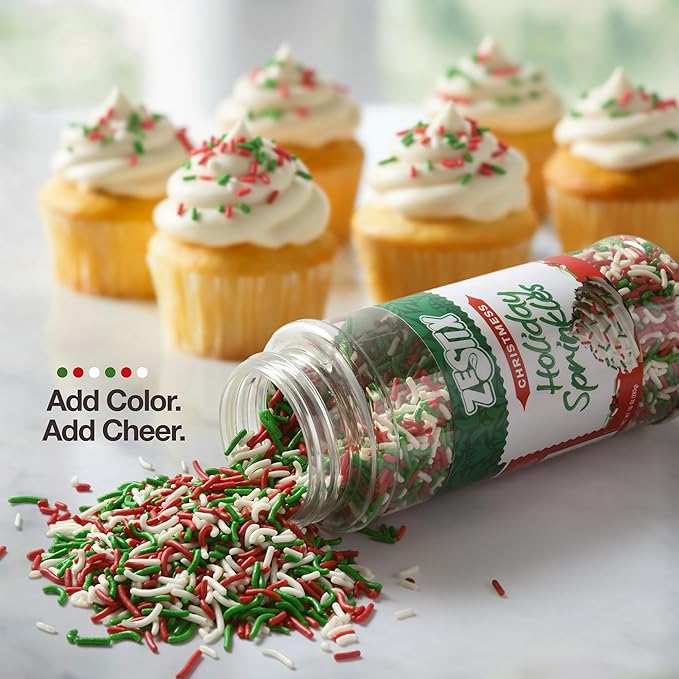 Christmas Sprinkles for Baking – Holiday Sprinkles for Desserts and Christmas Cookie Decorations, 10 Ounce