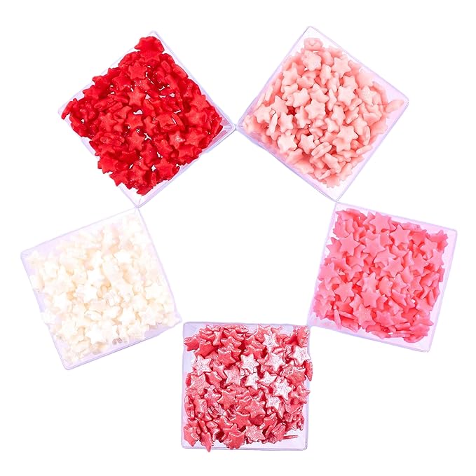 Confect Star Sprinkles | Sprinkle for Baking, Cookie & Cake Decorative | Baby Shower Sprinkles | Pink, White & Red Sprinkle | Edible sprinkles Mix Pack of 5-Vegan, Gluten-Free, Nut-Free, Soy-Free, Dairy-Free, Palm Oil-Free -5 Oz
