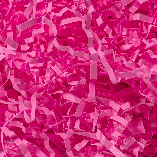 Mefleet 1 LB Crinkle Cut Paper Shred Filler Pink Crinkle Shredded Paper for Gift Box - Gift Basket Bag Filler - Grass Cushion Stuffing for Mother's Day Holiday Packaging Wrapping