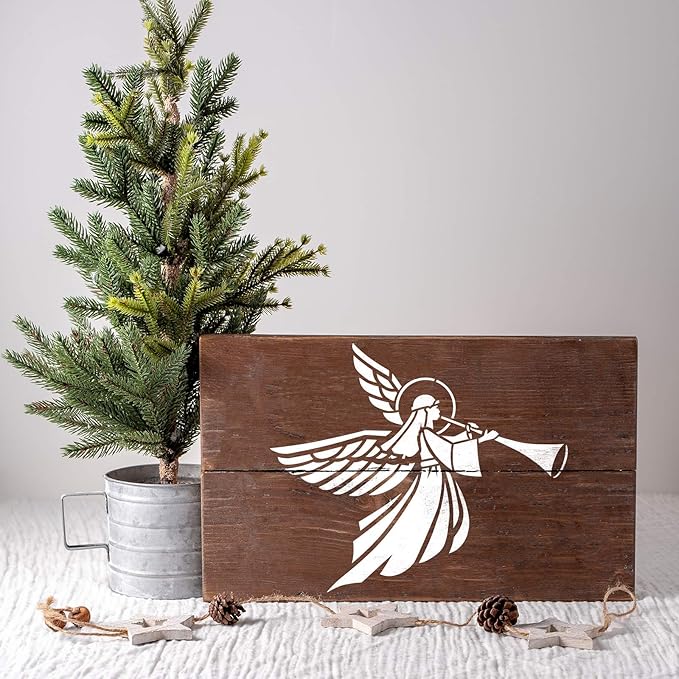 Christmas Angel Stencil - Holiday Wall Decor, Craft Stencil for Easy Wall Art