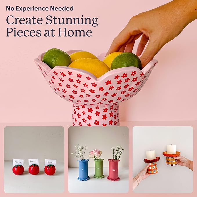 Sculpd - The Original Pottery Kit - Complete Air Dry Clay Kit for Adults Includes Sculpting Tools, Varnish, Paint Brushes, Guides, Arts & Crafts Sets, Matte Varnish
