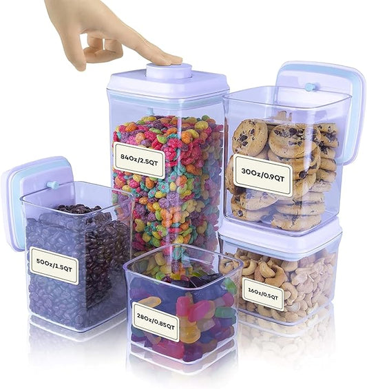 Bop Top | Airtight Meal Prep Containers with Lids | Food Storage Container Sets | Snack and Overnight Oats Fridge Organizer | Pantry and Kitchen Organization