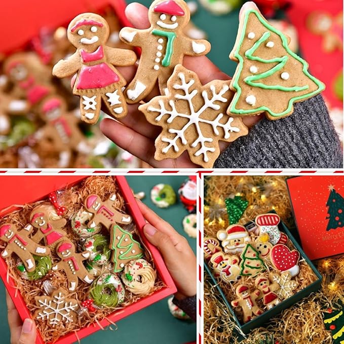 Christmas Cookie Cutters Set, 12 PCS Stainless Steel Holiday Cookie Molds - Santa Claus, Snowman, Snowflake, Christmas Tree, Gingerbread Man, Bell Shapes for Baking